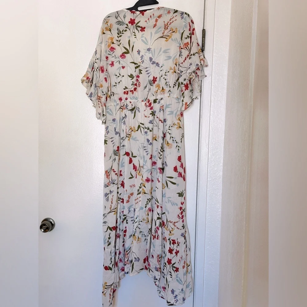 Love Stitch white Floral Flowy dress garden party summer picnic - Picture 6 of 8